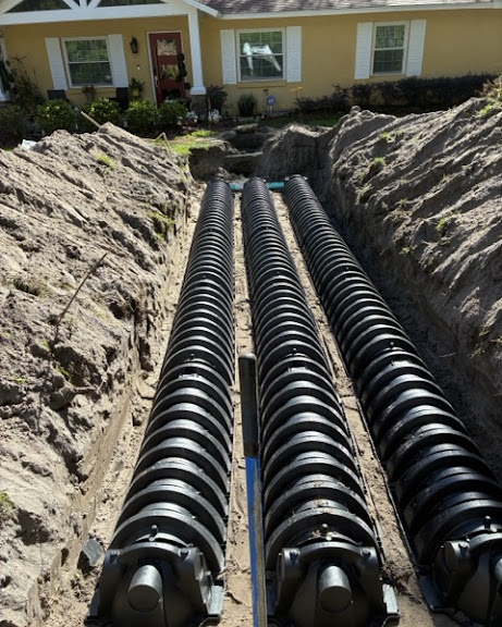 New chamber drainfield installed at a residential home